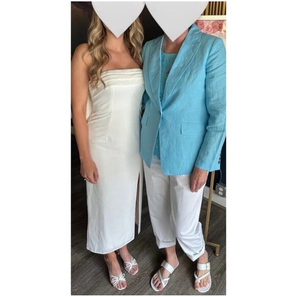 Lulus Fabulous Phenomenon White Strapless Bow Midi Dress Size XL Bridal Zip - Picture 5 of 14